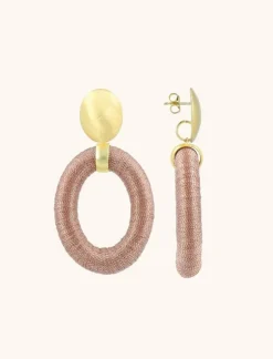 Oud Roze Oorbellen Faye Ovaal L