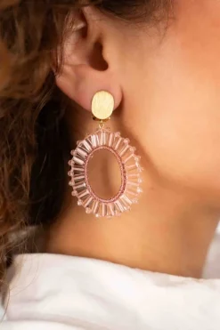 Oud Roze Tonal Oorbellen Naomi Ovaal Flat S Clip