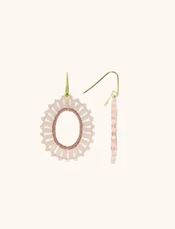 Oud Roze Tonal Oorbellen Naomi Ovaal Flat S