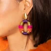 Paarse Fuchsia Oorbellen Caroline Ovaal L Premium