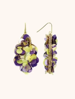 Paarse Lime Oorbellen Laure Sequin Druppel L