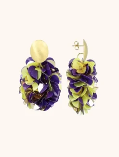 Paarse Lime Oorbellen Sas Sequin Ovaal M