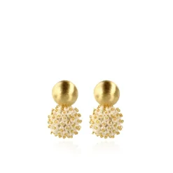 Parel Oorbellen Jacky Double Stones Globe L