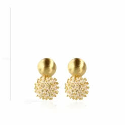 Parel Oorbellen Jacky Double Stones Globe L