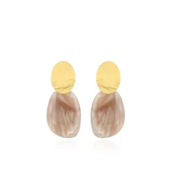 Parel Oorbellen Sara Asymetric Oval L