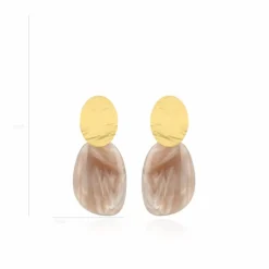 Parel Oorbellen Sara Asymetric Oval L