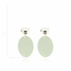 Pastel Mint Oorbellen Celia Ovaal S