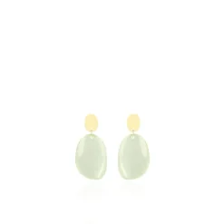 Pastel Mint Oorbellen Little Sara Assymetrisch Ovaal S