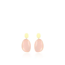 Pastel Roze Oorbellen Little Sara Assymetrisch Ovaal S