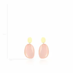 Pastel Roze Oorbellen Little Sara Assymetrisch Ovaal S