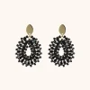 Robin Silk Drop Crystal S Black Oorbellen