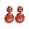 Rode Glitter Oorbellen Larissa Logo