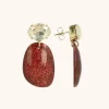 Rode Glitter Oorbellen Little Sara Asymetrisch Ovaal S