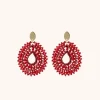 Rode Oorbellen Alice Silk Crystal Druppel