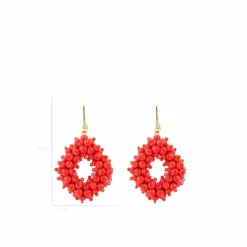 Rode Oorbellen Holly Double Stones Glassberry Ace M
