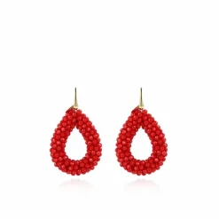 Rode Oorbellen Maxi Glassberry Druppel L