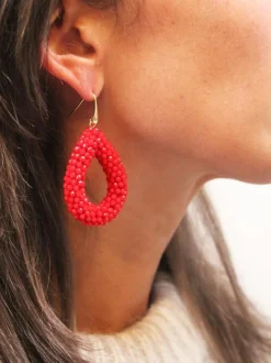 Rode Oorbellen Maxi Glassberry Druppel L