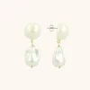 Ronde Parel Oorbellen Asymmetrisch Earth L