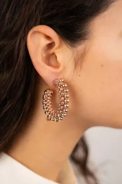 Rosekleurige Oorbellen Loe Creool Deluxe M