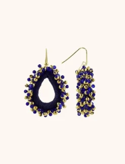 Royal Blauwe Oorbellen Urchin Druppel M
