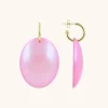 Roze Holo Oorbellen Closed Bugle Oval L Angie