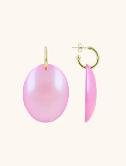 Roze Holo Oorbellen Closed Bugle Oval L Angie