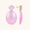 Roze Holo Oorbellen Closed Bugle Oval L Angie