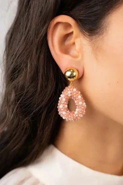 Roze Oorbellen Berry Druppel S Clip