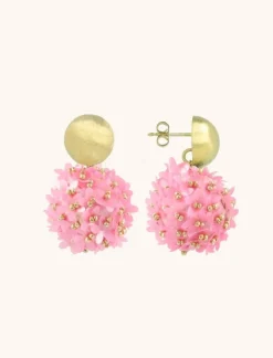 Roze Oorbellen Daisy Globe L Flower