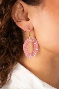 Roze Oorbellen Danee Ovaal Tube