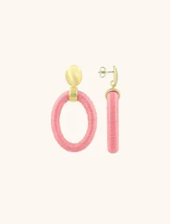 Roze Oorbellen Faye Ovaal S