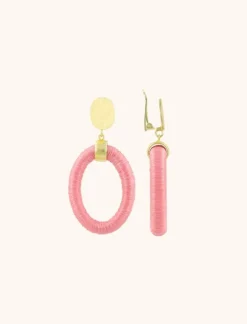 Roze Oorbellen Faye Ovaal S Clip