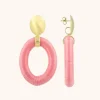 Roze Oorbellen Faye Ovaal L