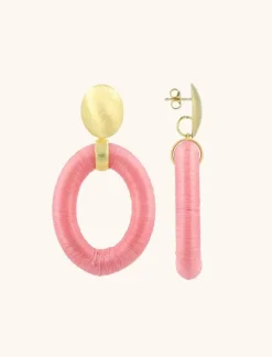 Roze Oorbellen Faye Ovaal L