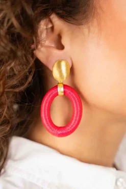 Roze Oorbellen Faye Ovaal L