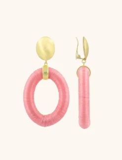 Roze Oorbellen Faye Ovaal L Clip
