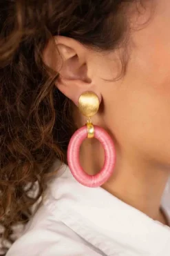 Roze Oorbellen Faye Ovaal L Clip