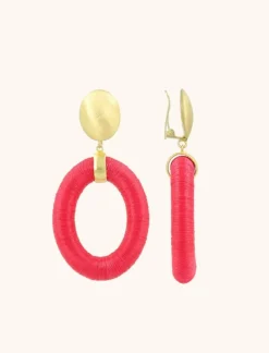 Roze Oorbellen Faye Ovaal L Clip