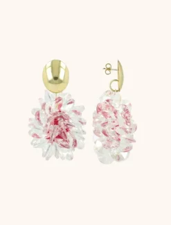 Roze Oorbellen Sam Ovaal Crystal Sequins
