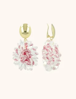 Roze Oorbellen Sam Ovaal Crystal Sequins Clip