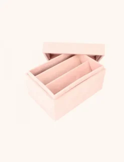 Roze Velvet Sieradenbox 7 Paar - S