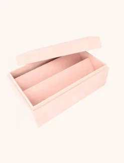 Roze Velvet Sieradenbox 9 Paar - M