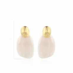 Sara Resin Asymmetric Ovaal L Pearl