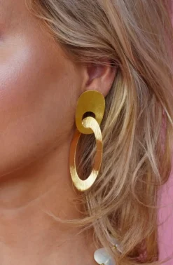 Satin Oorbellen Asymmetrisch Ovaal L