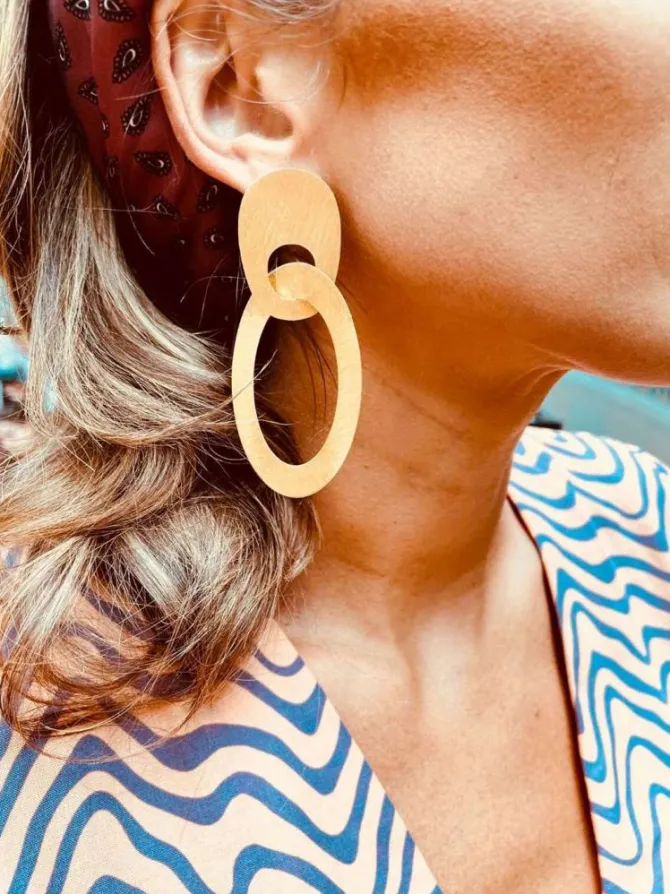 Satin Oorbellen Asymmetrisch Ovaal L