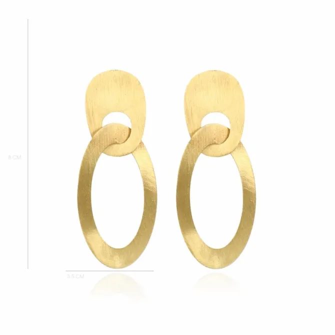 Satin Oorbellen Asymmetrisch Ovaal L