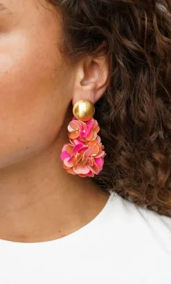 Sequin Oorbellen Fuchsia Tangerine Pixie Double Globe