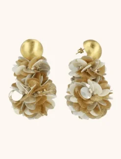 Sequin Oorbellen Grijs Goud Pixie Double Globe