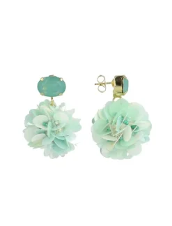 Sequin Oorbellen Holo Mint Laure Globe L Strass