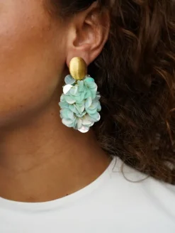 Sequin Oorbellen Holo Mint Sas Oval M